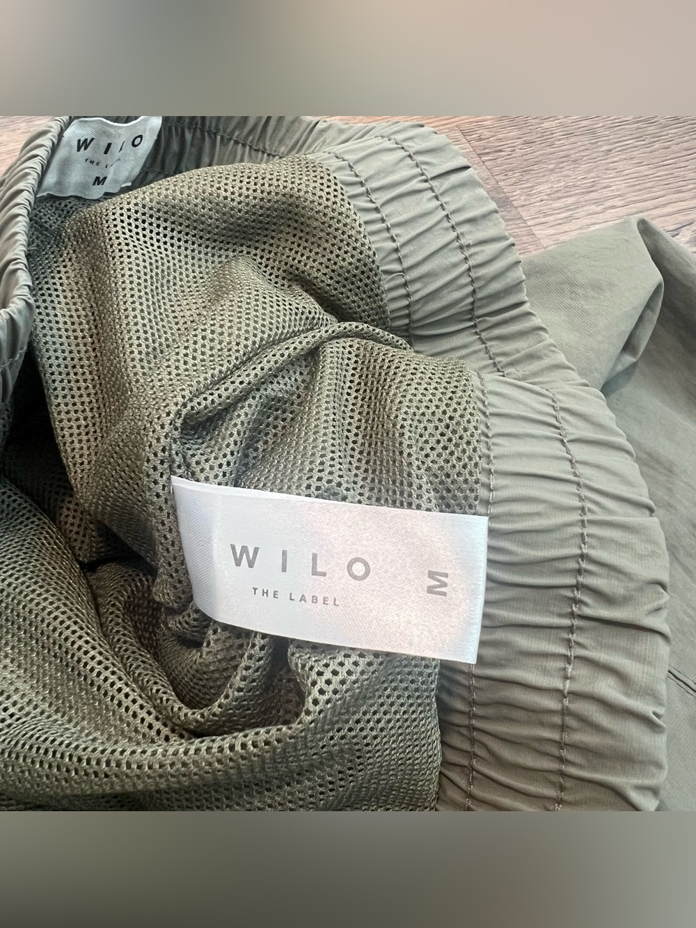 Wilo The Label Nylon Parachute Jogger Pants Olive Green Size Medium Sporty - Picture 7 of 10